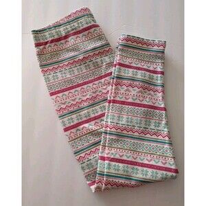 Cynthia Rowley Girl's Size Medium  (7-8) Leggings Pink Teal Print EUC